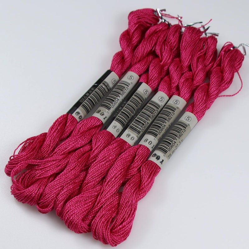 KCS 25 M/Skein Mercerized Pearl Cotton Crochet Needlepoint Thread,Size 5,6 skeins,Cranberry dk - Image 4